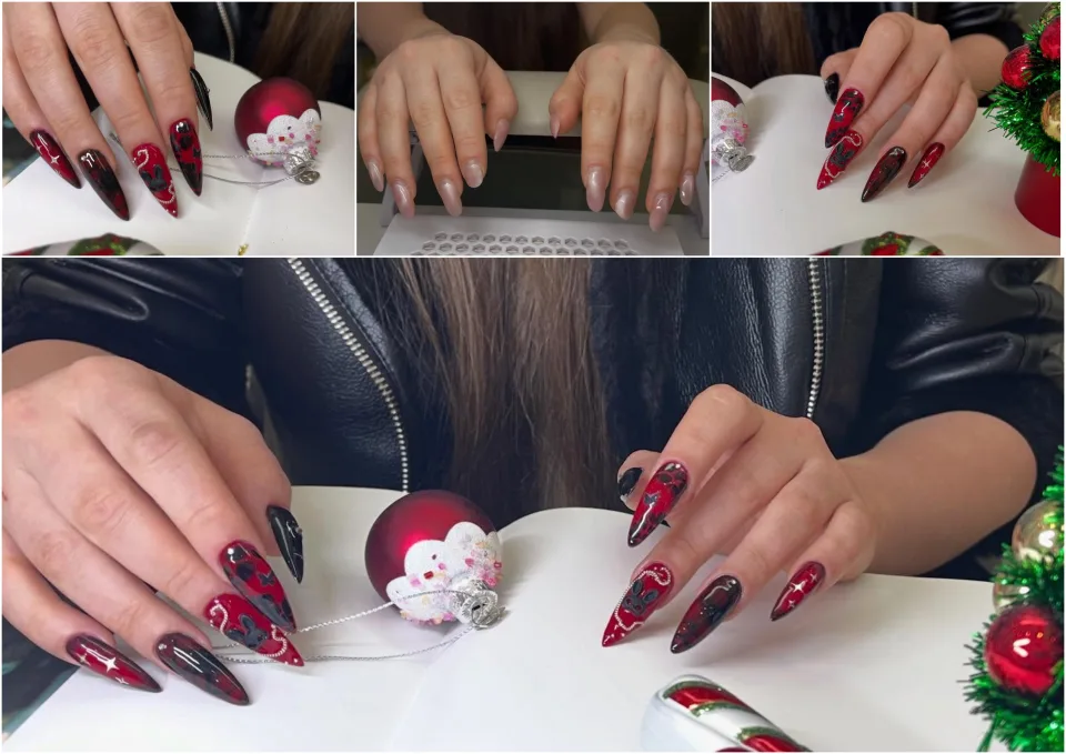 Nagelaufbau mit dekorativem Design